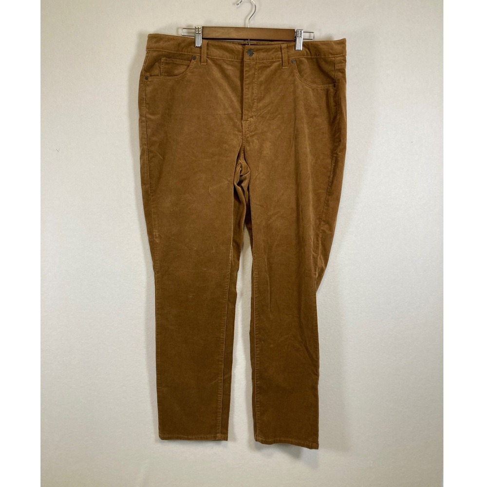 Classic Preppy‎ Talbots Women 16W Brown Corduroy Straight Leg Stretch Pants